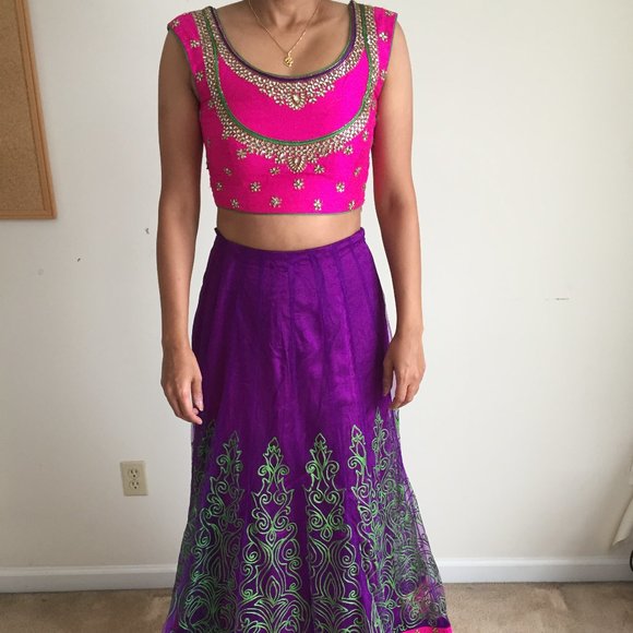 Magenta & Purple Indian Lehenga / Dress / Gown - Picture 1 of 3